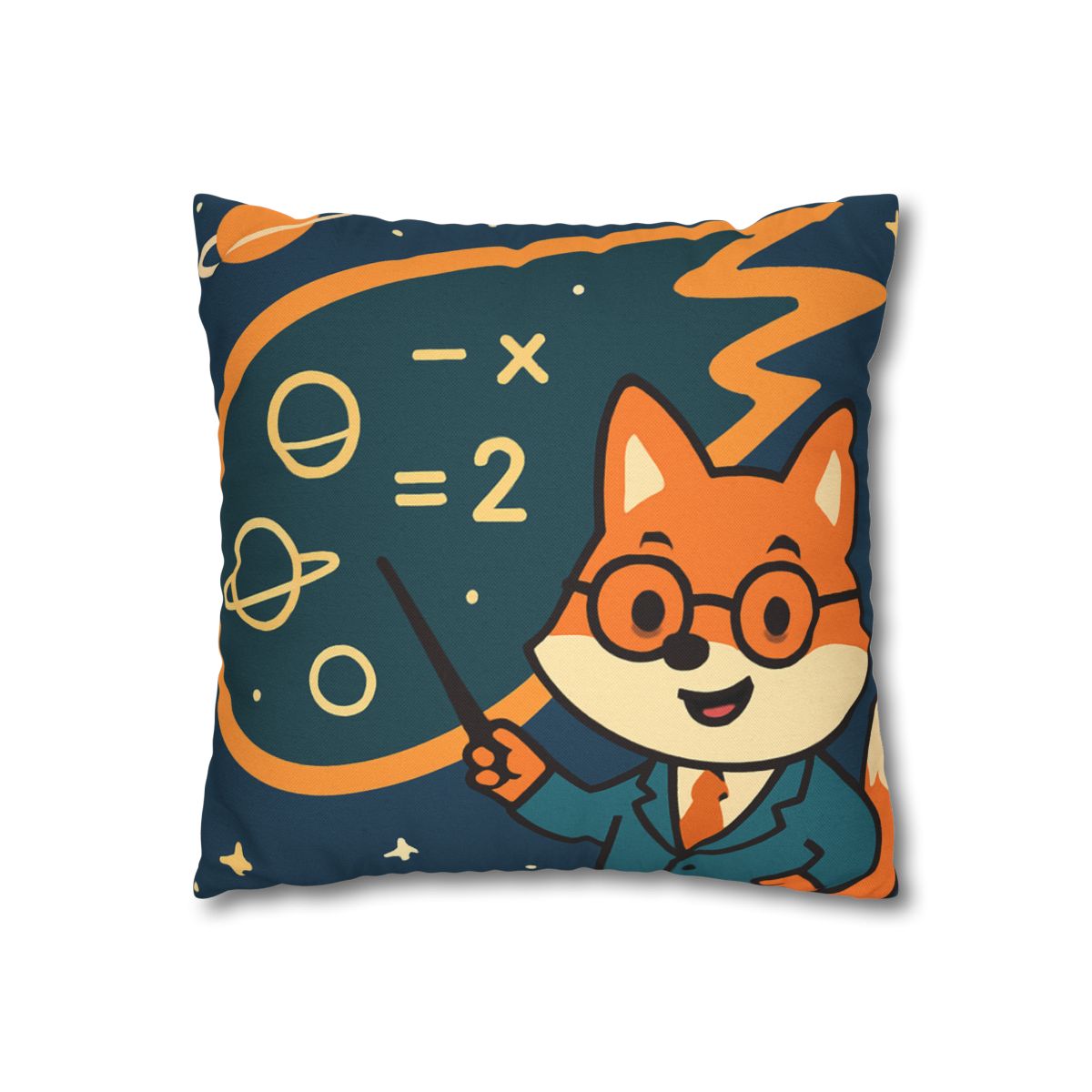 Comet Classroom With A Curious Fox designer print pillow cases