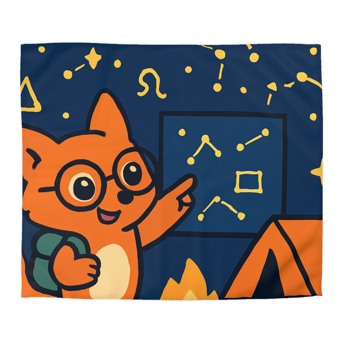 Constellation Camping With Fox Astronomer duvets for gifts