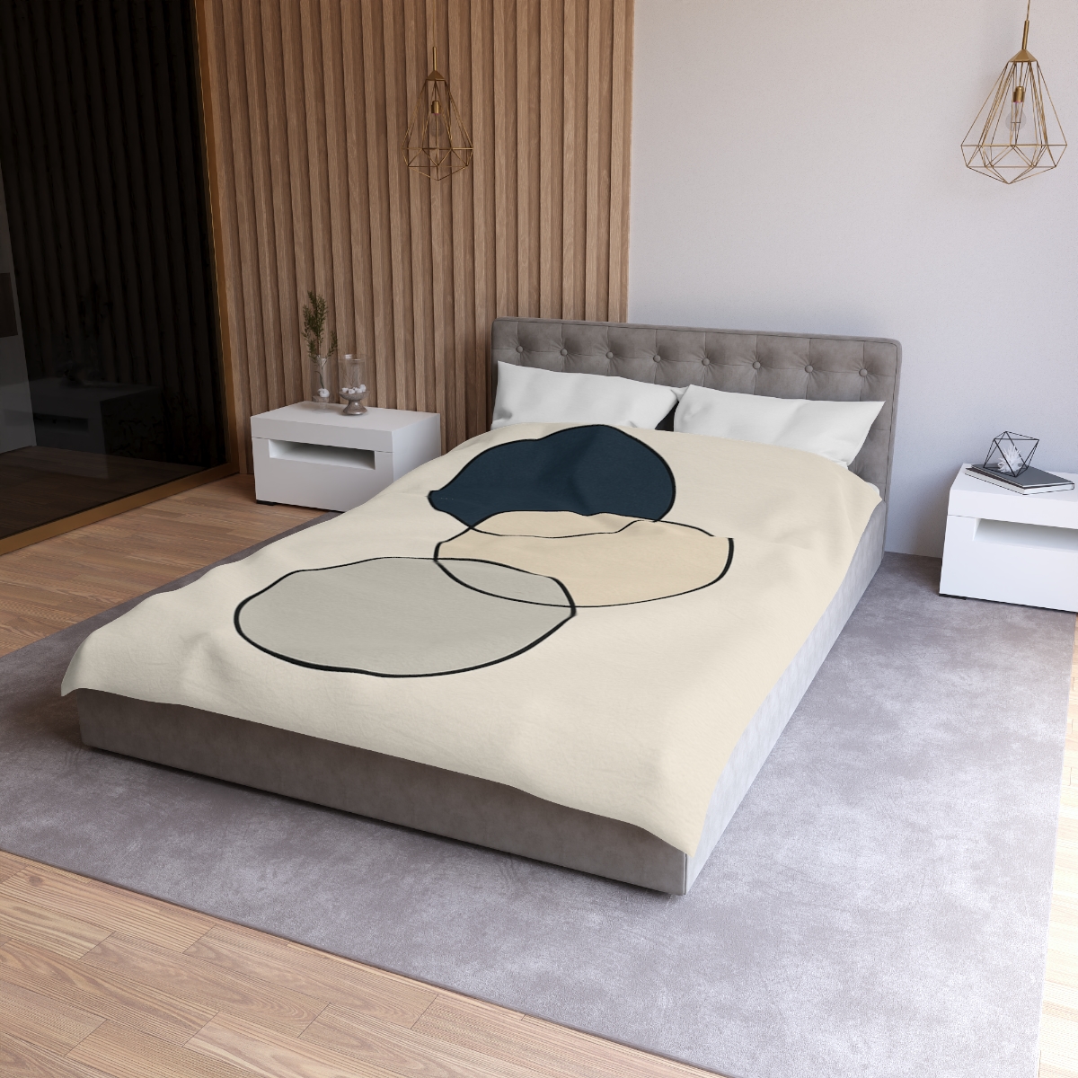 Staggered Trio Of Circles custom duvets