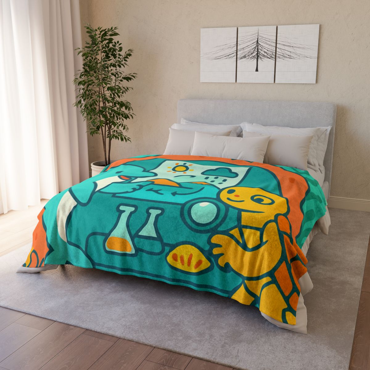 Coral Reef Science Lab trendy patterned blankets