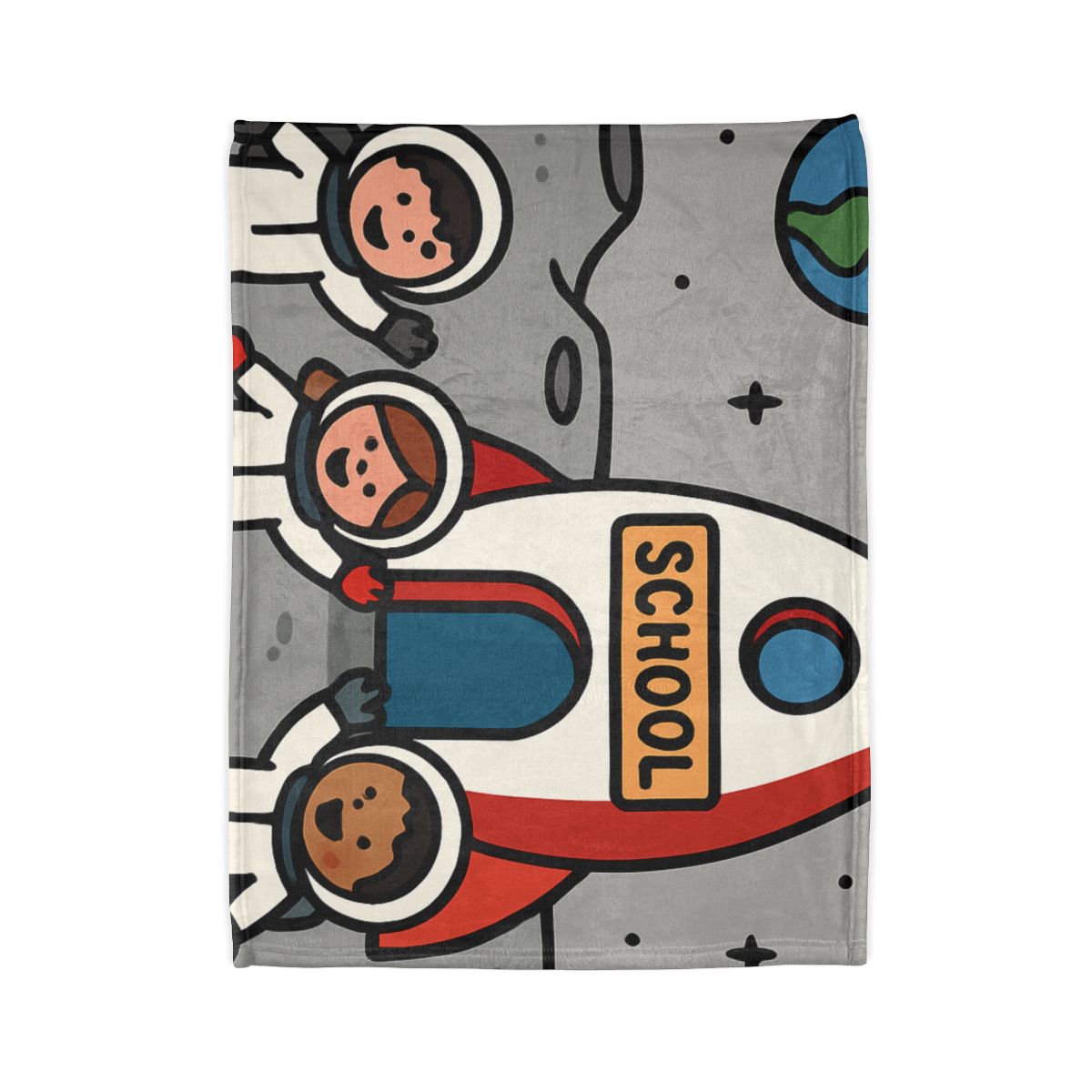 Rocket School On The Moon trendy patterned blankets