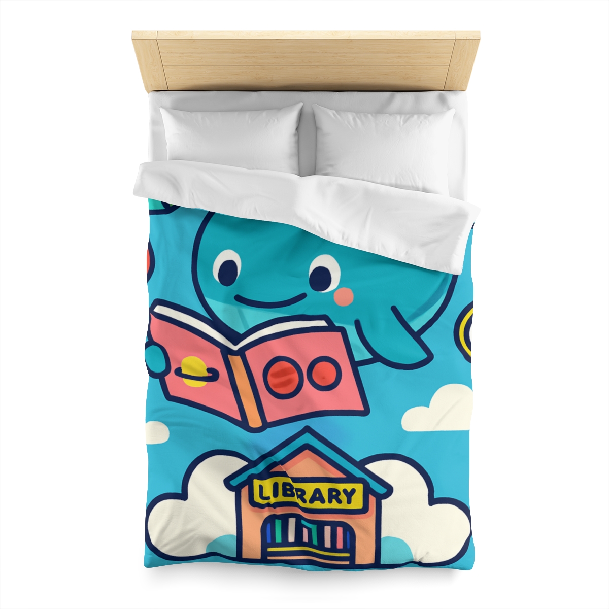 Nebula Library Sky Whale Reading Time unique patterned duvets