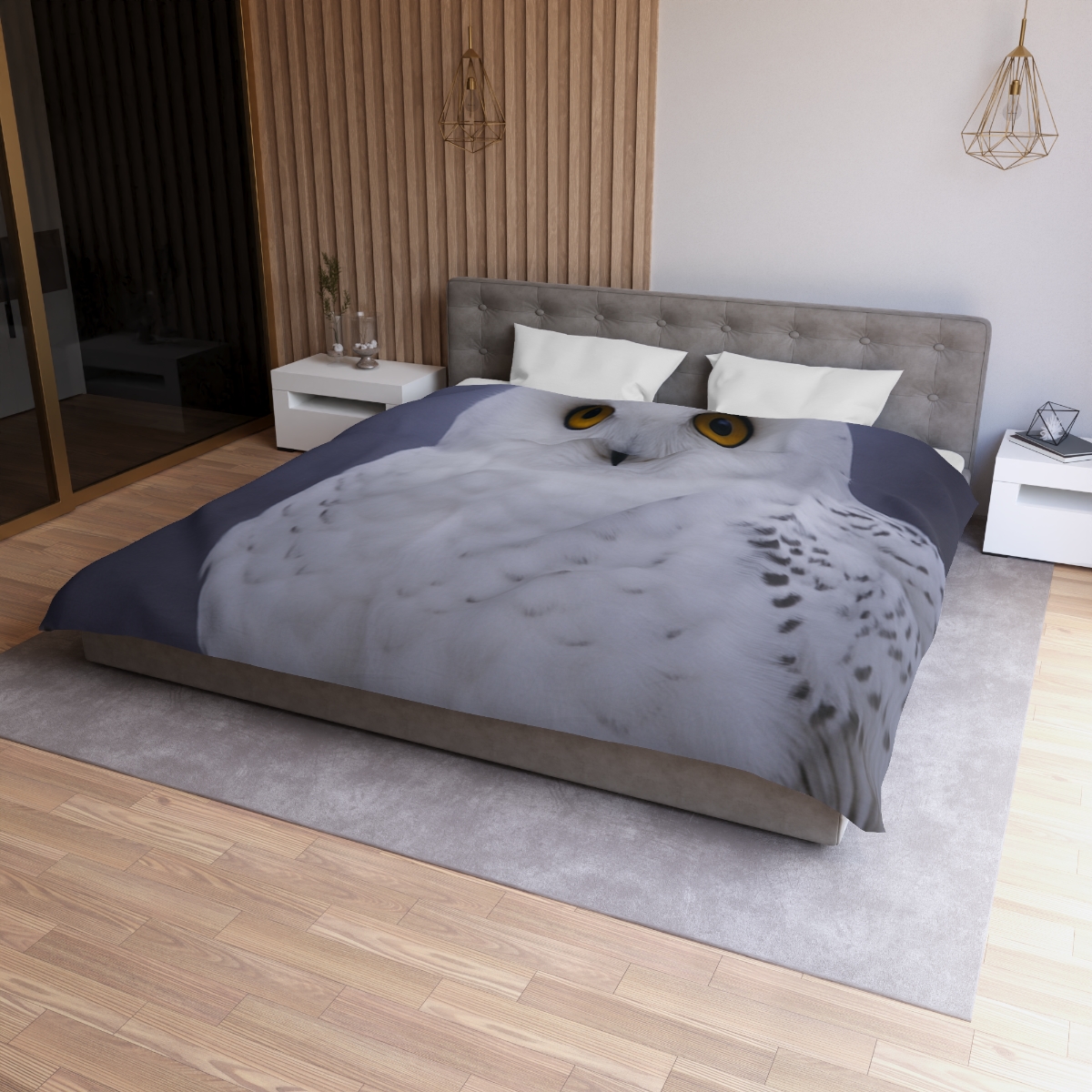 Twilight Watcher Snowy Owl soft comforter duvets