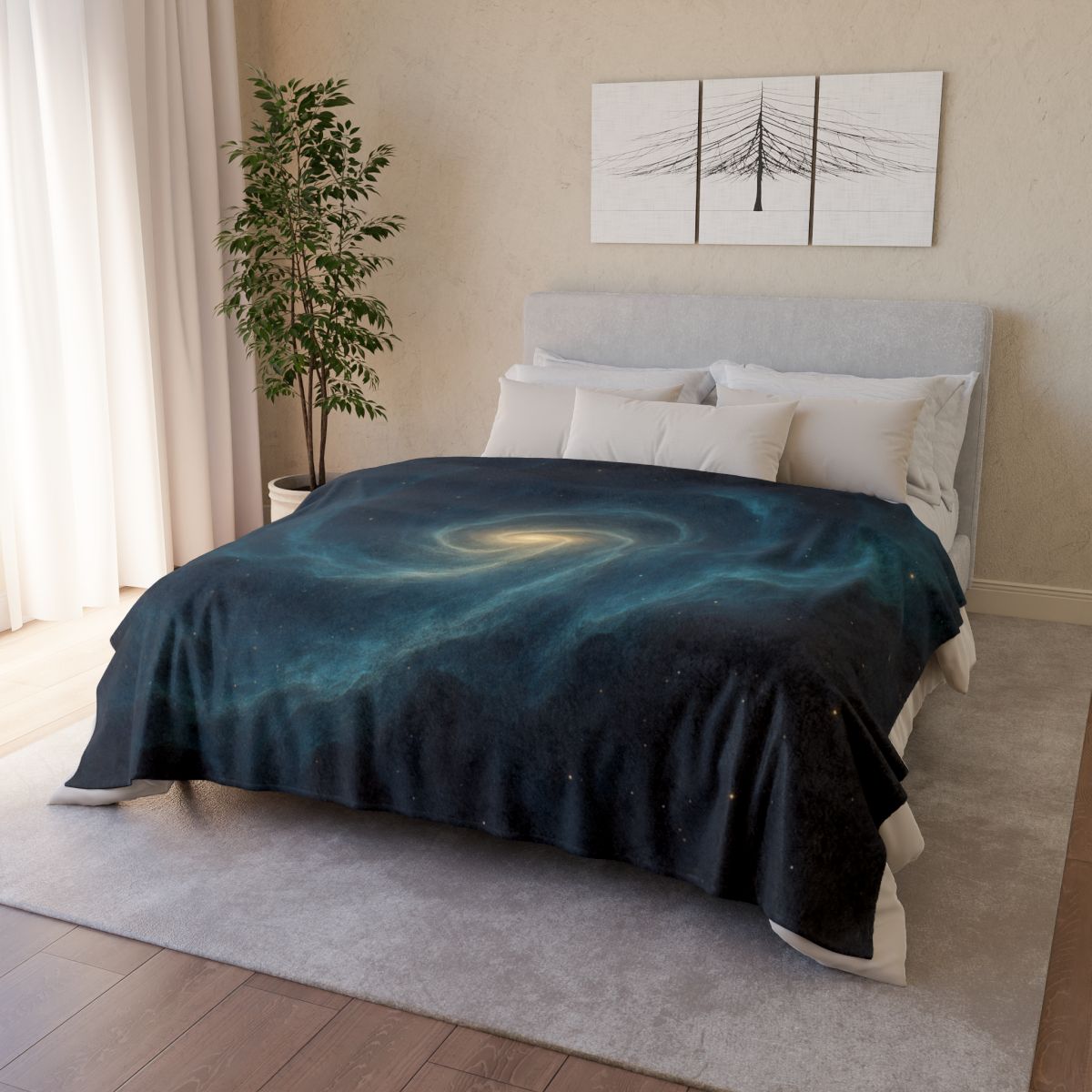Celestial Loom Spiral designer printed blankets