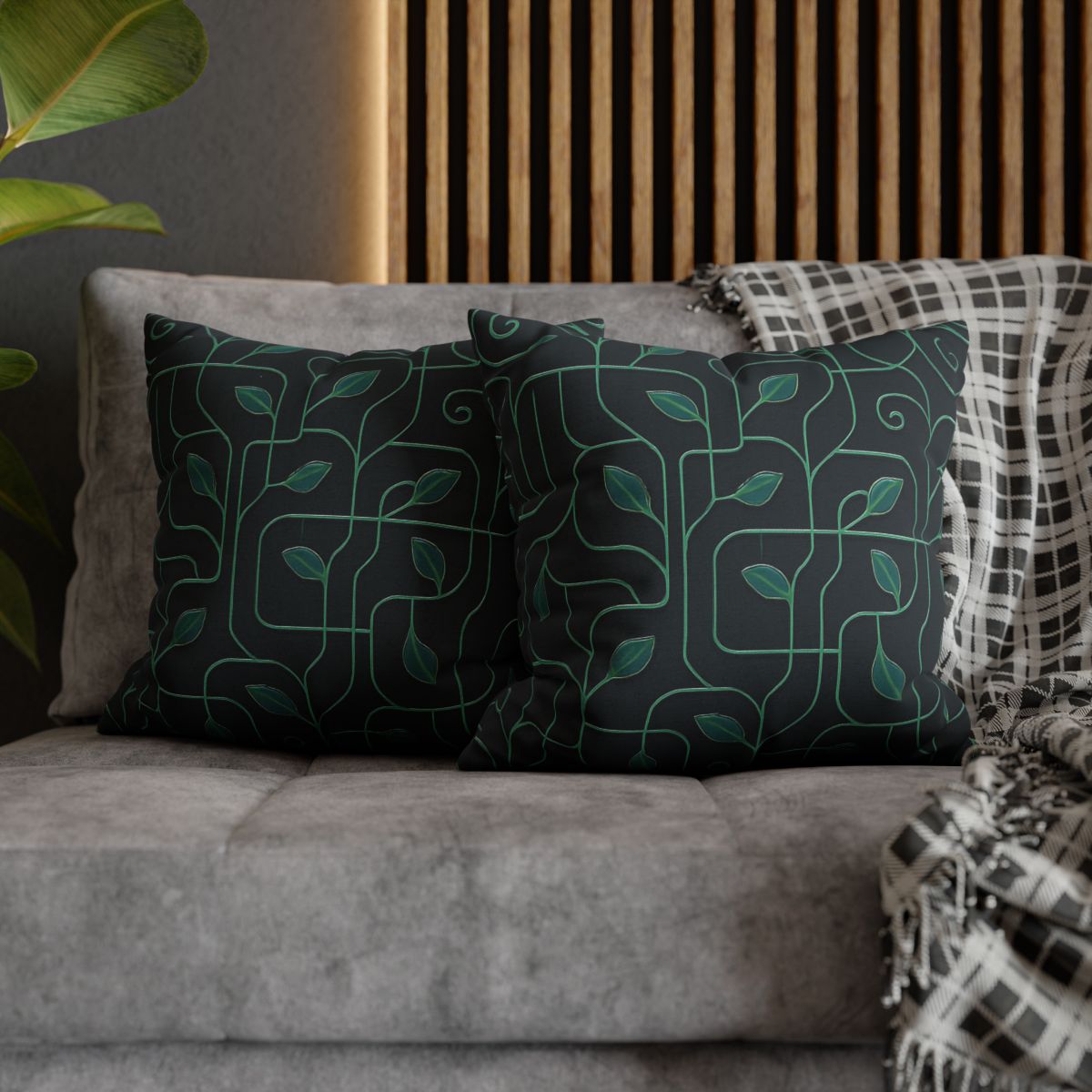 Vine Circuit Lattice designer print pillow cases