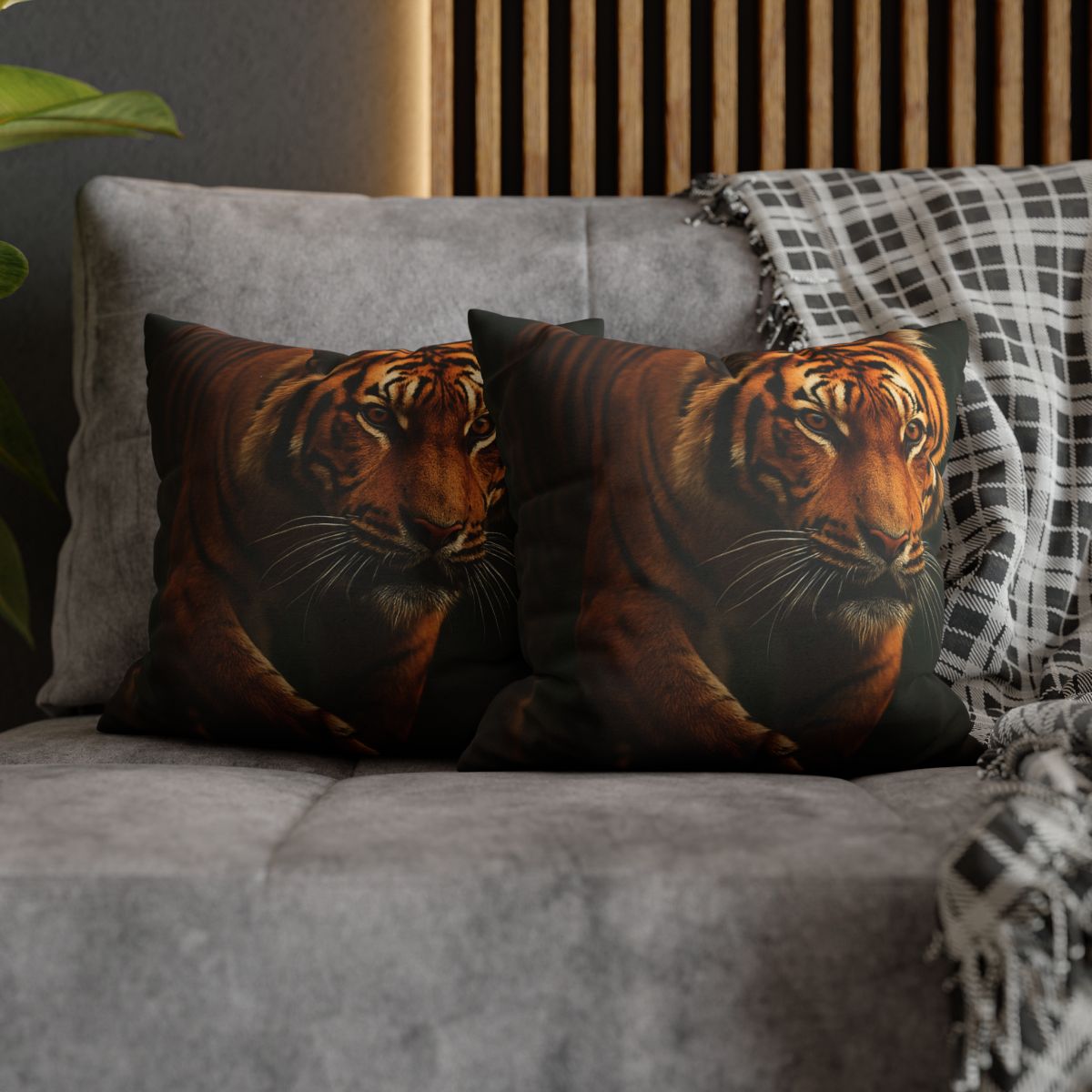 Forest Stalker Bengal Tiger trendy patterned pillow cases