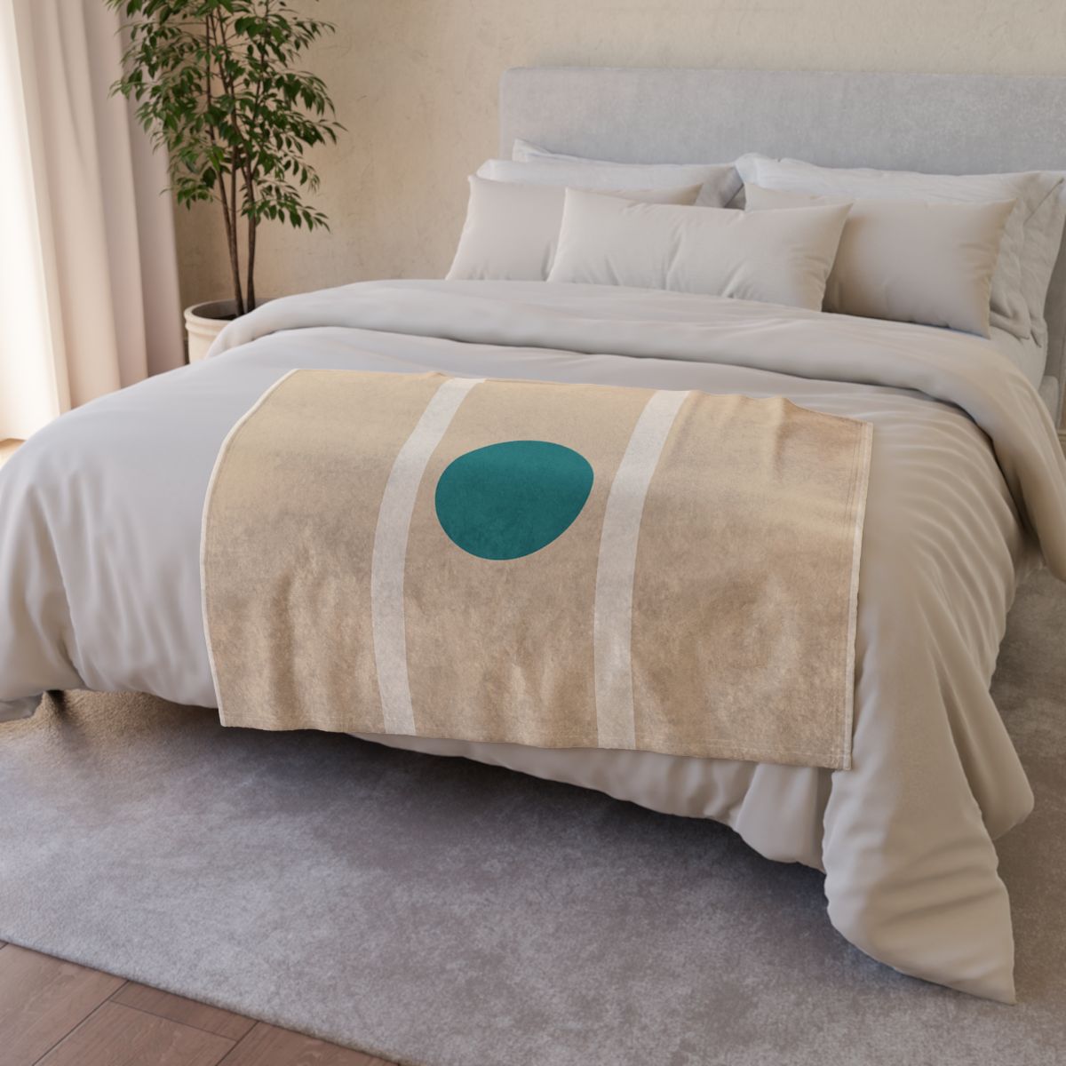 Floating Rectangles With Centered Circle personalized cozy blankets