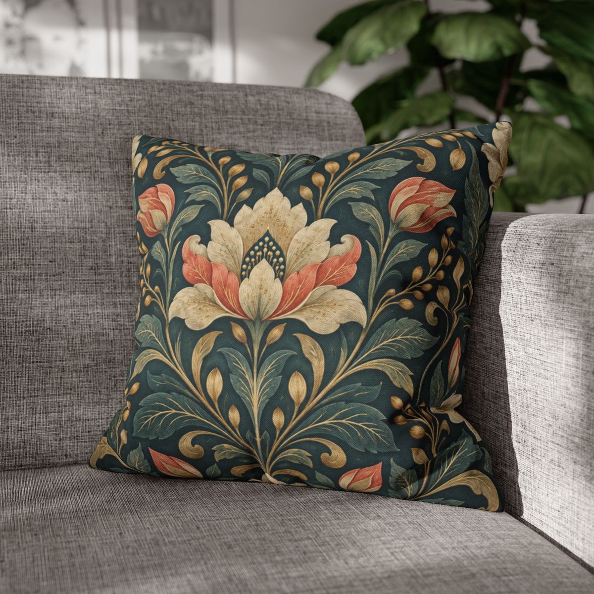 Floral Pulse Brocade unique gift pillow cases [AI-1fa9122a-23f166fcb31d]