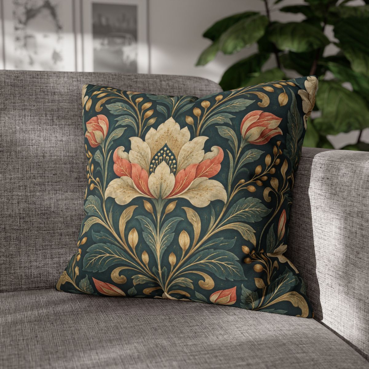 Floral Pulse Brocade unique gift pillow cases [AI-1fa9122a-08ac881ee3bd]