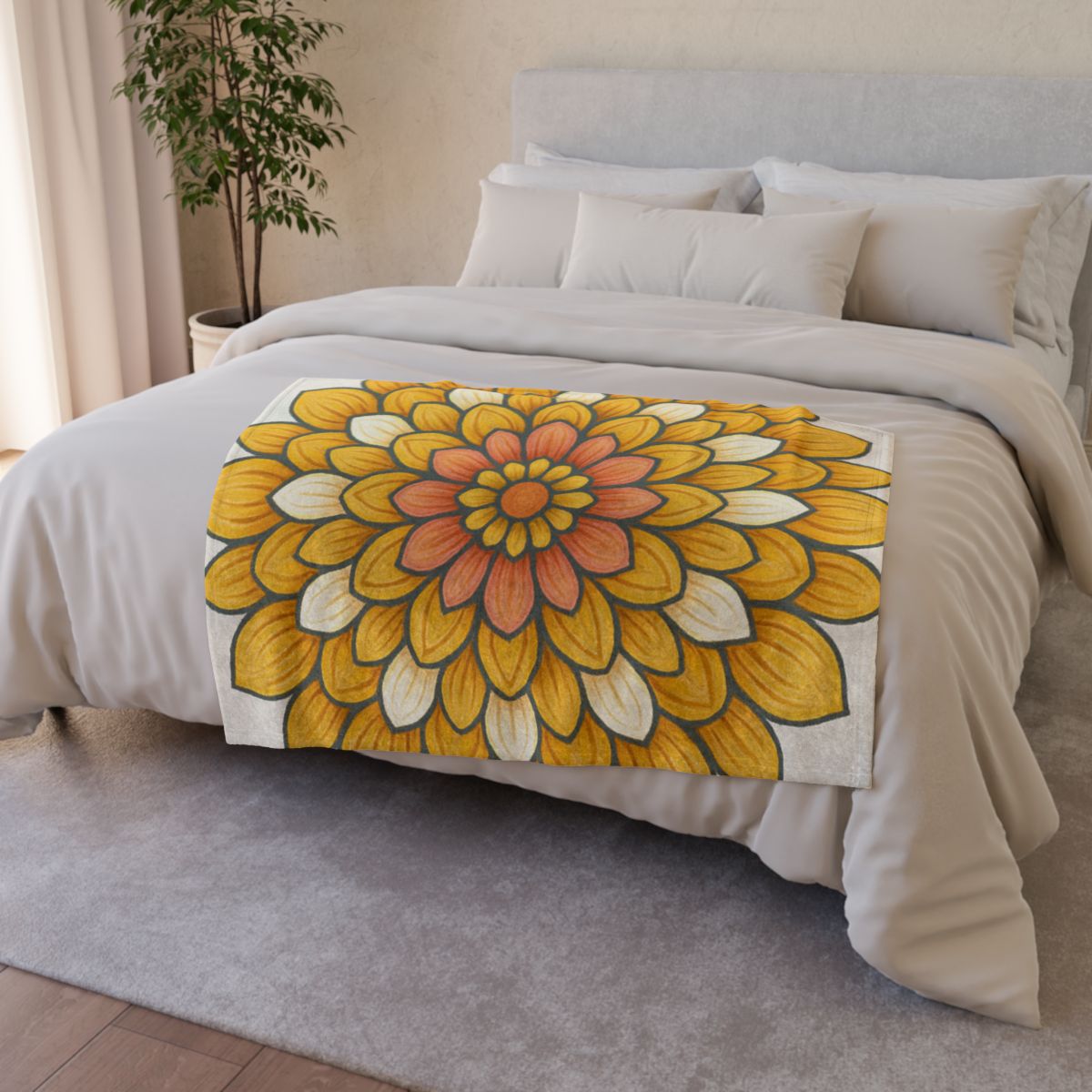 Floret Burst Mandala warm winter blankets