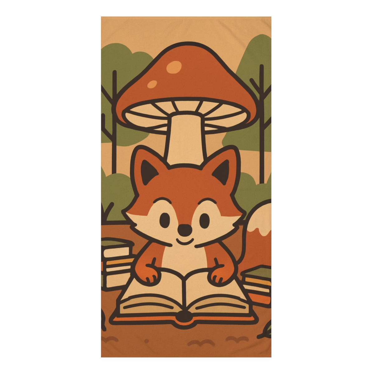 Forest Fox Bookworm custom towels