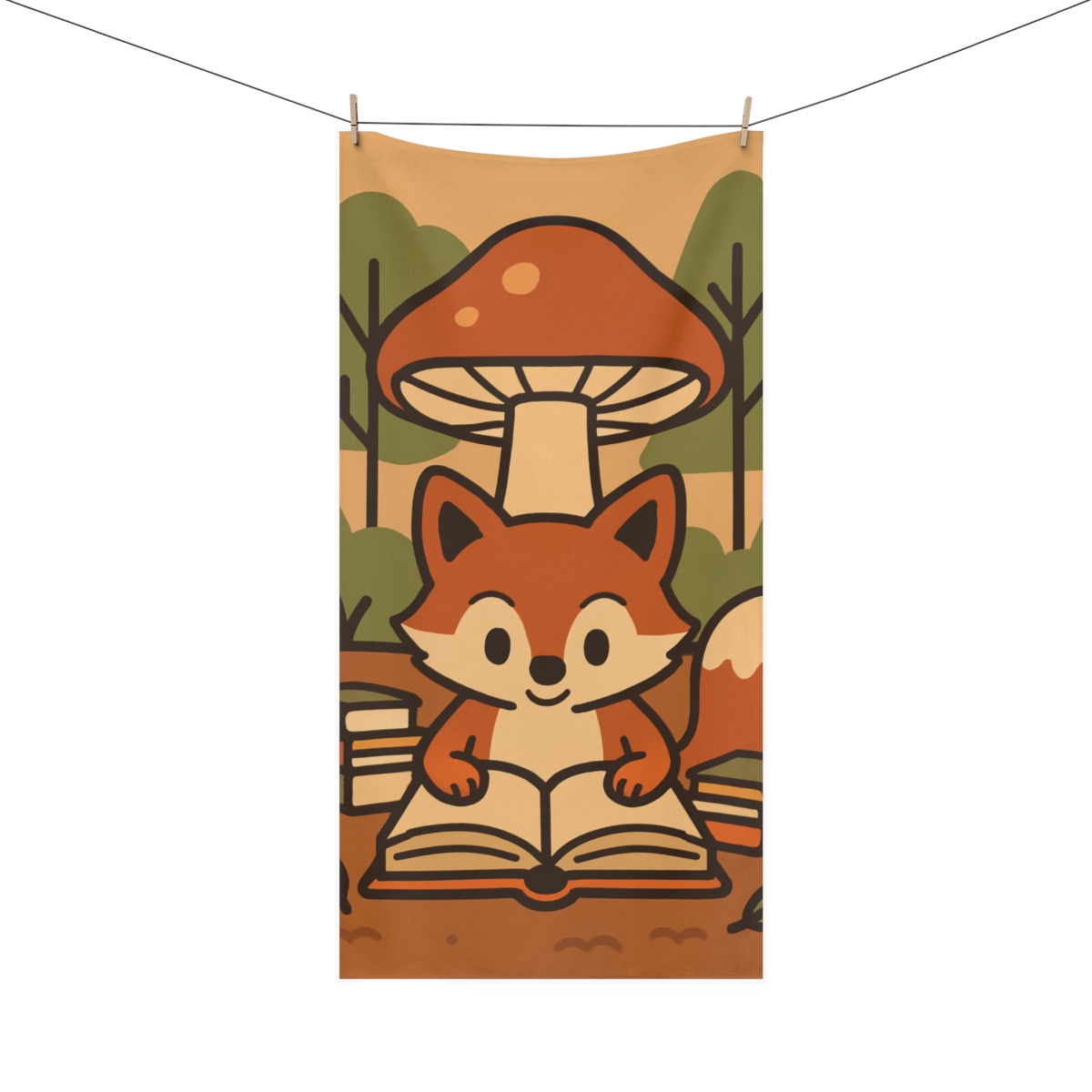 Forest Fox Bookworm custom towels