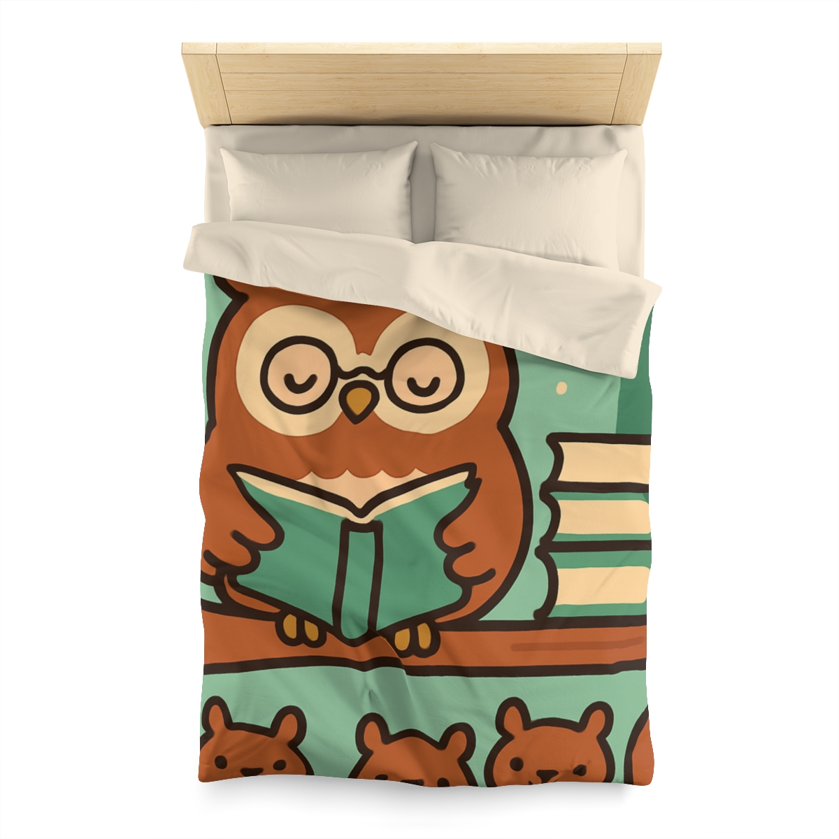 Forest Library Owl designer printed duvets