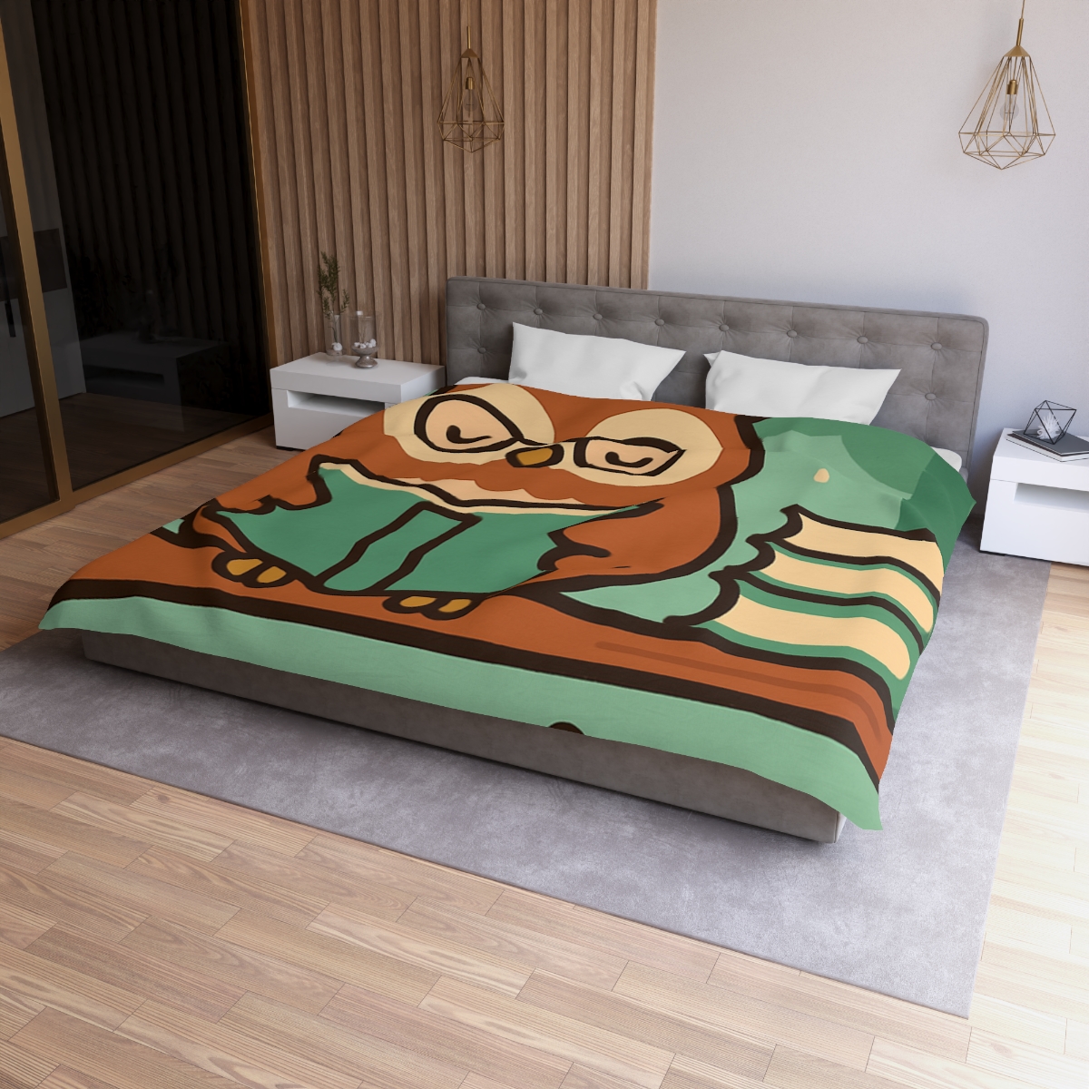 Forest Library Owl designer printed duvets
