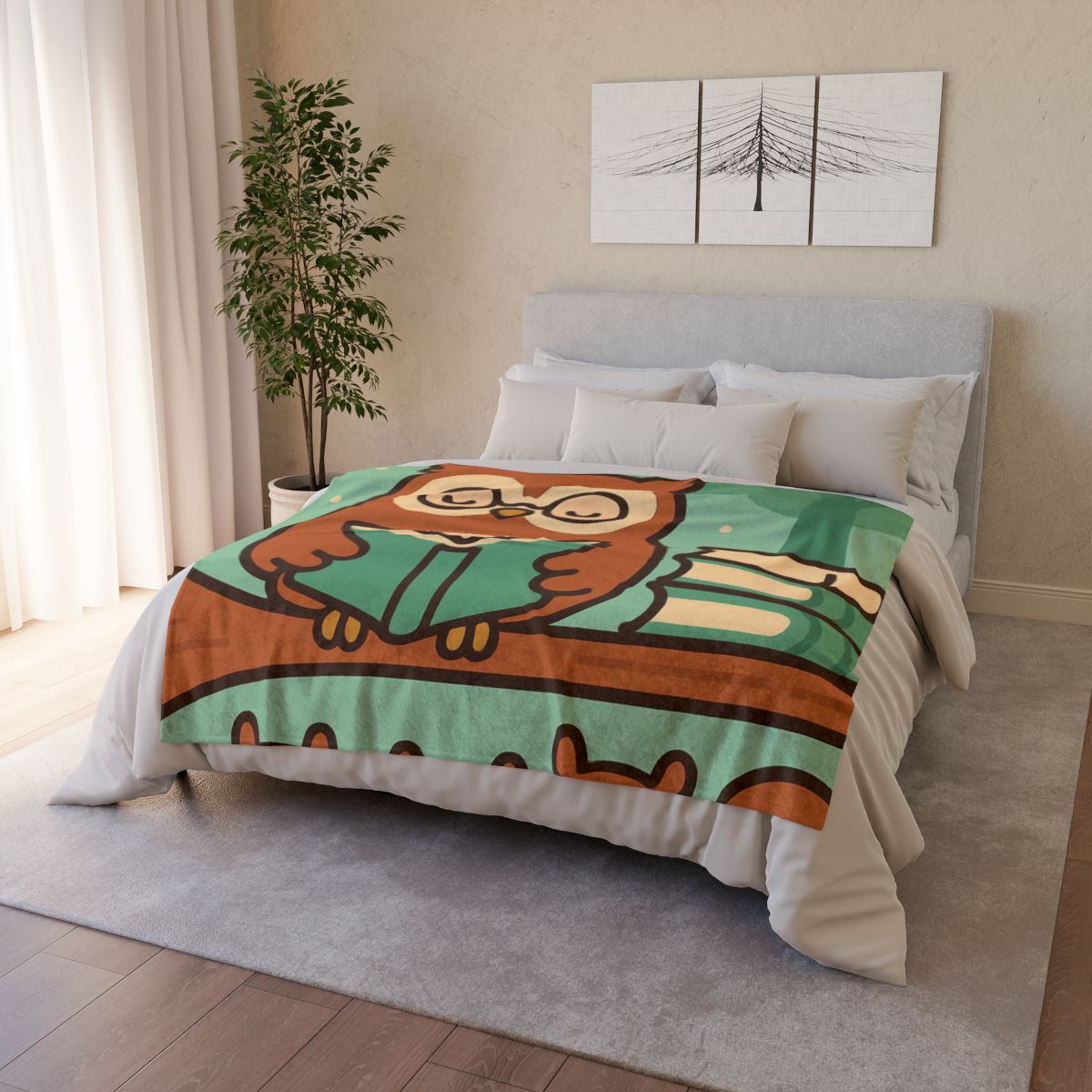 Forest Library Owl unique gift blankets