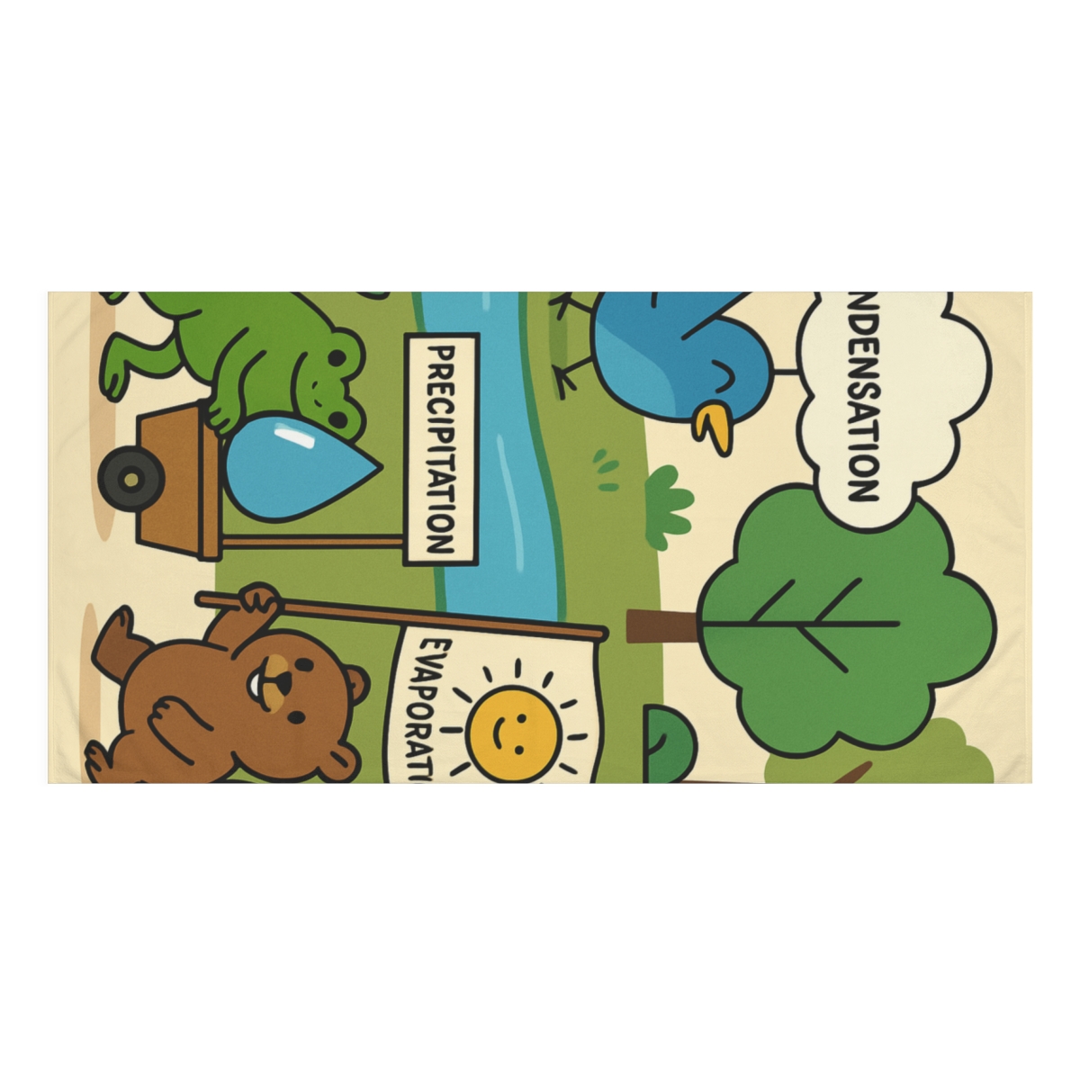 Forest Rain Cycle Parade With Helpful Animals trendy hand towels