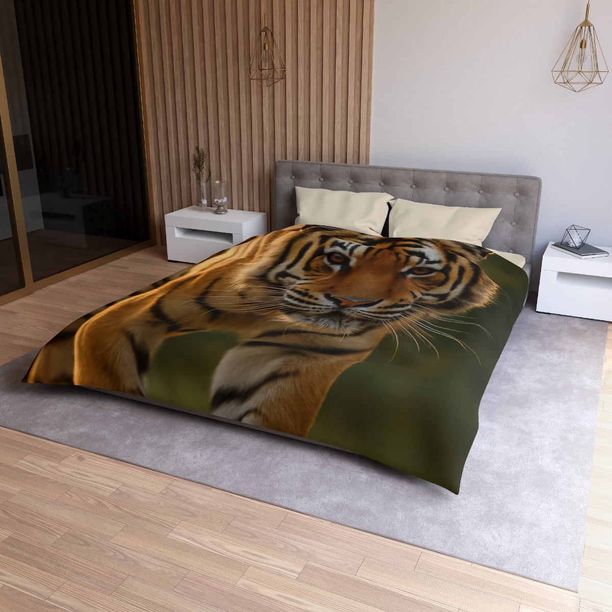 Forest Stalker Bengal Tiger designer printed duvets