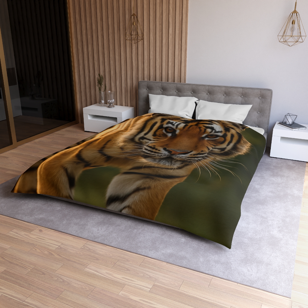 Forest Stalker Bengal Tiger designer printed duvets