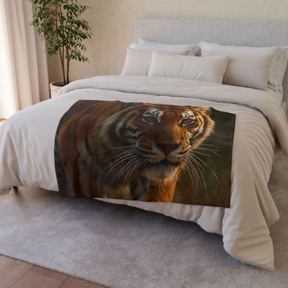 Forest Stalker Bengal Tiger personalized cozy blankets