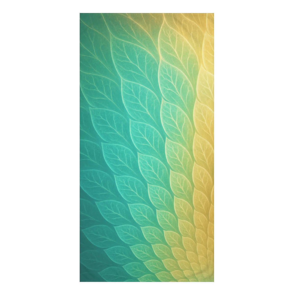 Fractal Leaf Aurora designer printed towels
