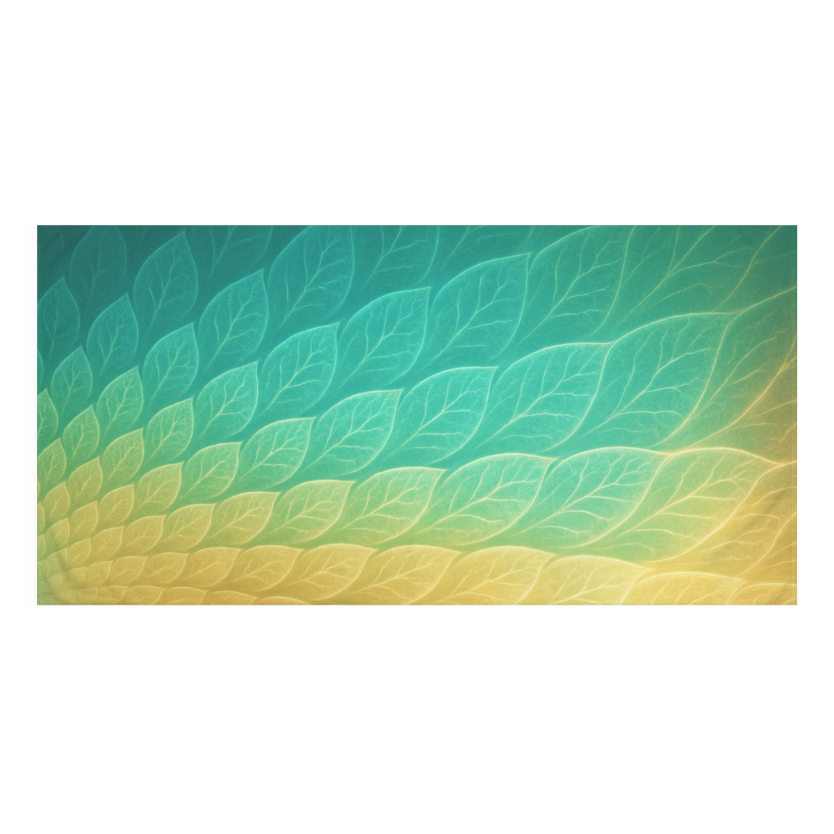 Fractal Leaf Aurora designer printed towels