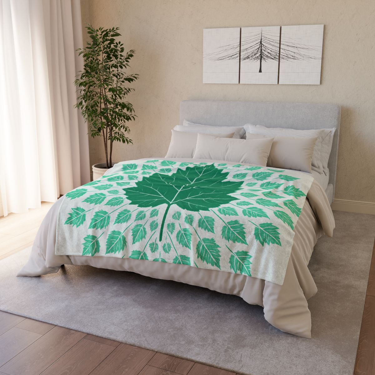 Fractal Leaf Radiance custom blankets