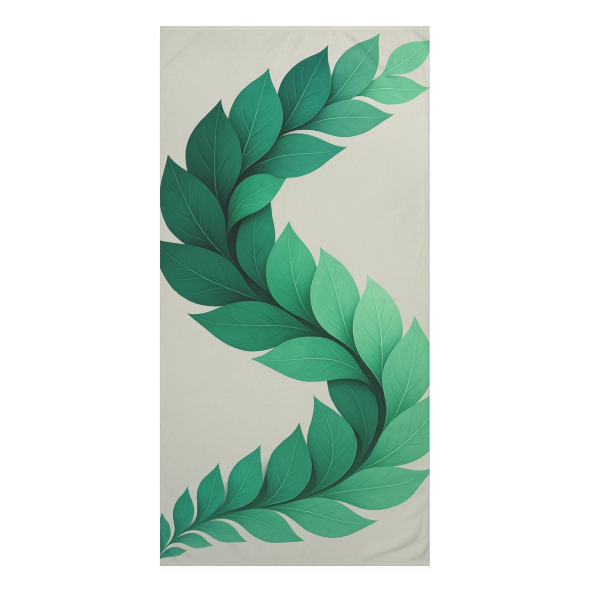 Fractal Leaf Ribbon trendy hand towels