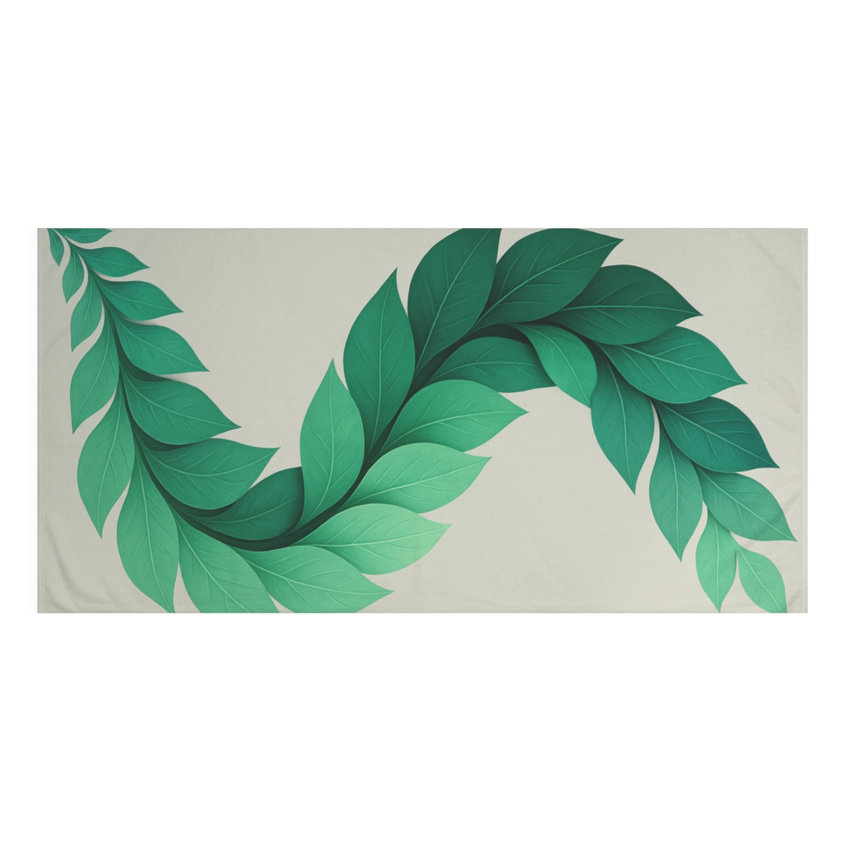 Fractal Leaf Ribbon trendy hand towels