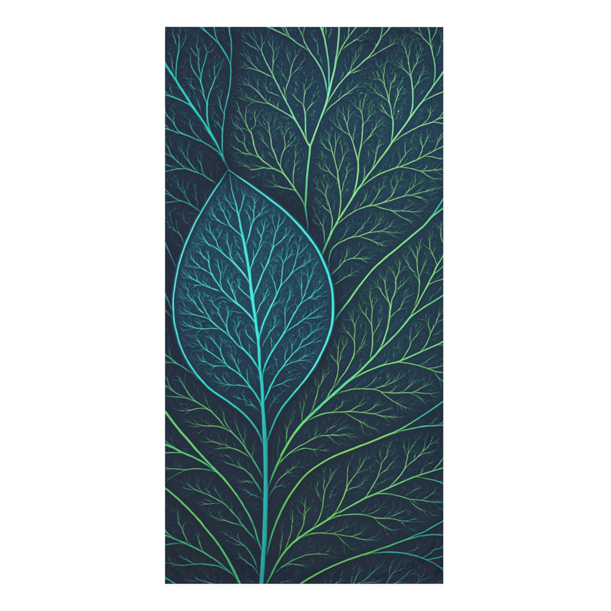Fractal Leaf Vein Radiance soft cotton towels