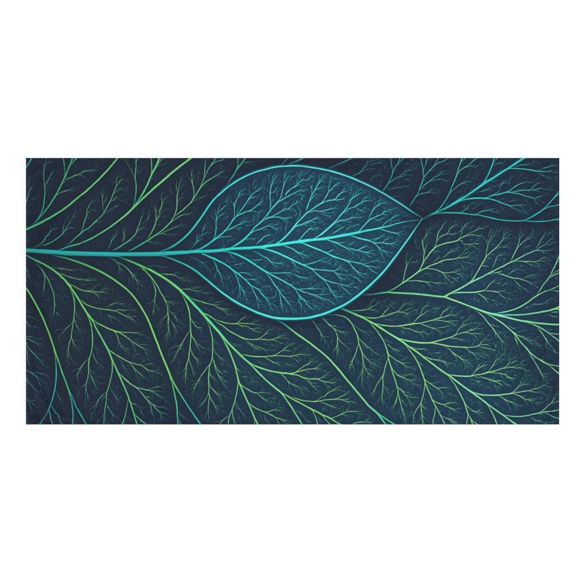 Fractal Leaf Vein Radiance soft cotton towels