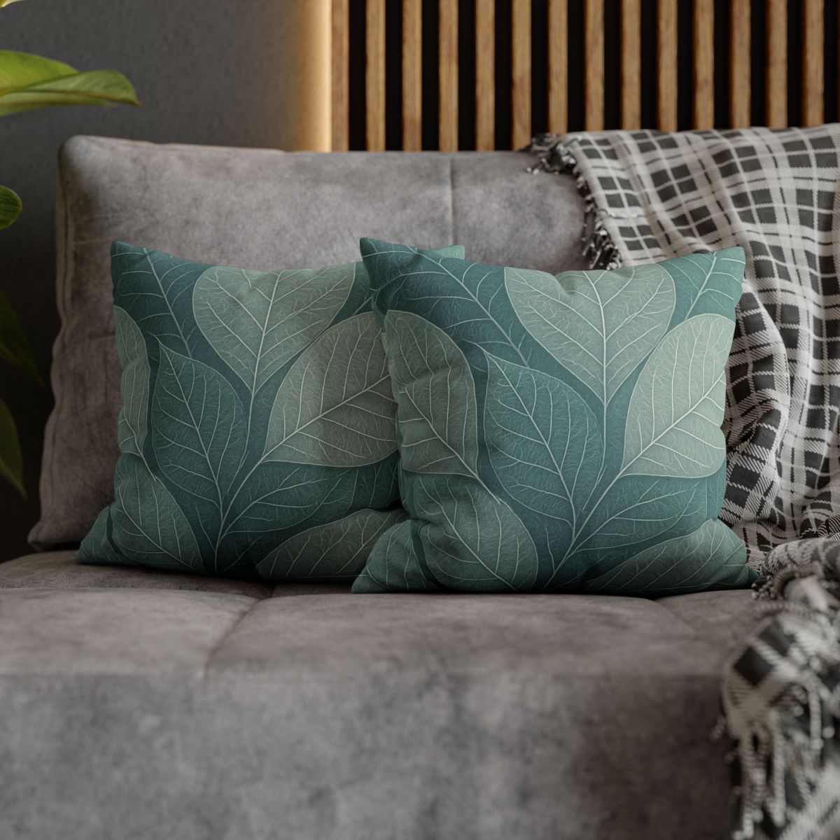 Fractal Leaf Web soft cotton pillow cases