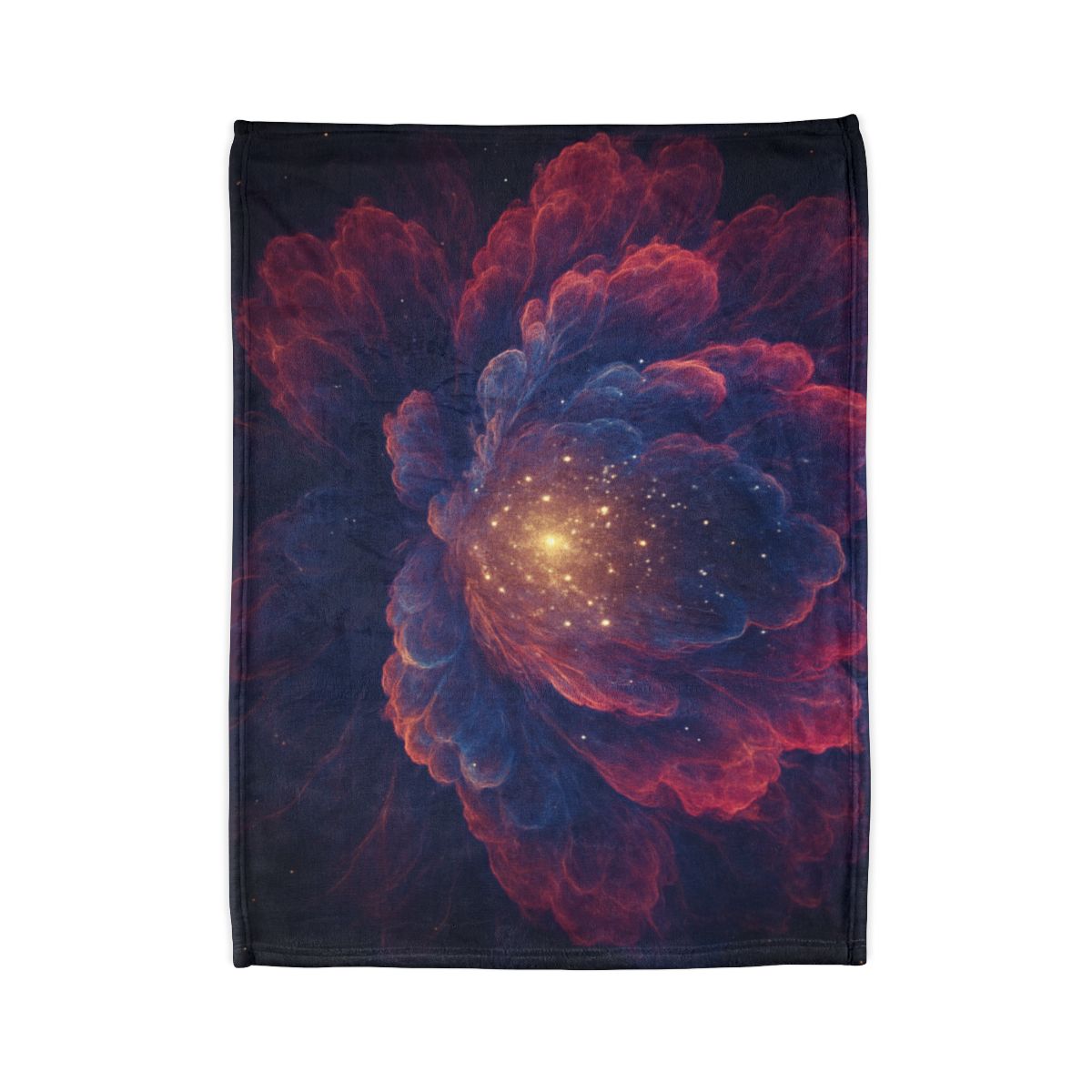 Fractal Nebula Bloom designer printed blankets