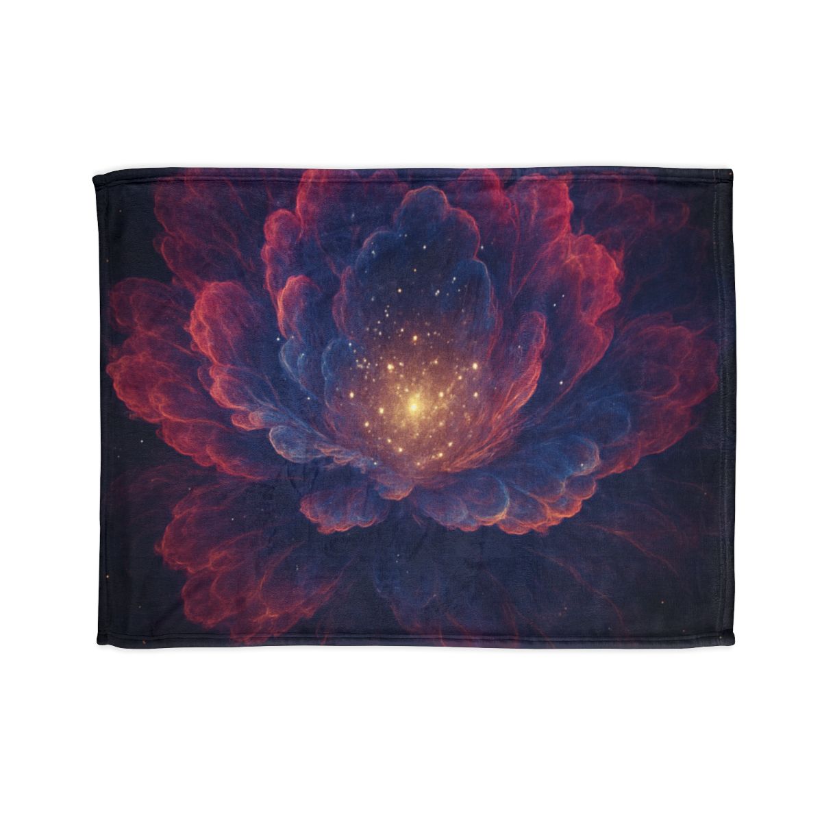 Fractal Nebula Bloom designer printed blankets