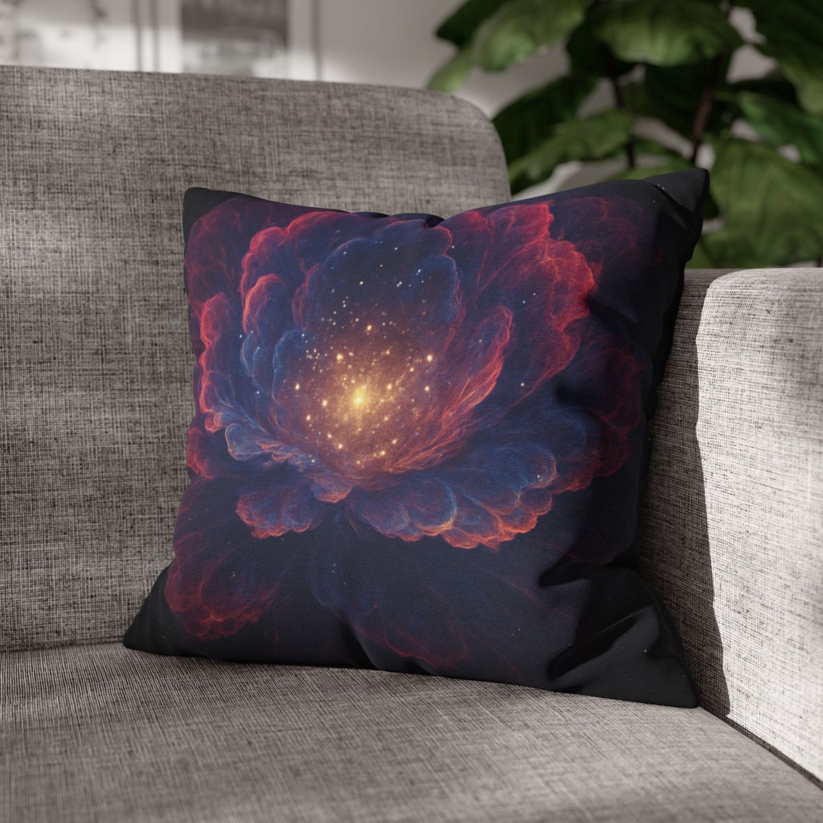 Fractal Nebula Bloom custom pillow cases
