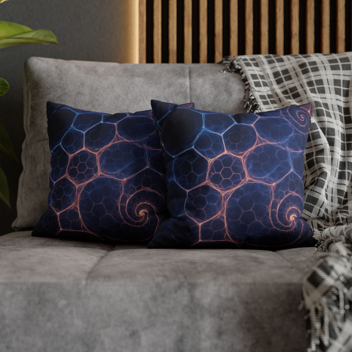 Fractal Nebula Lattice unique gift pillow cases