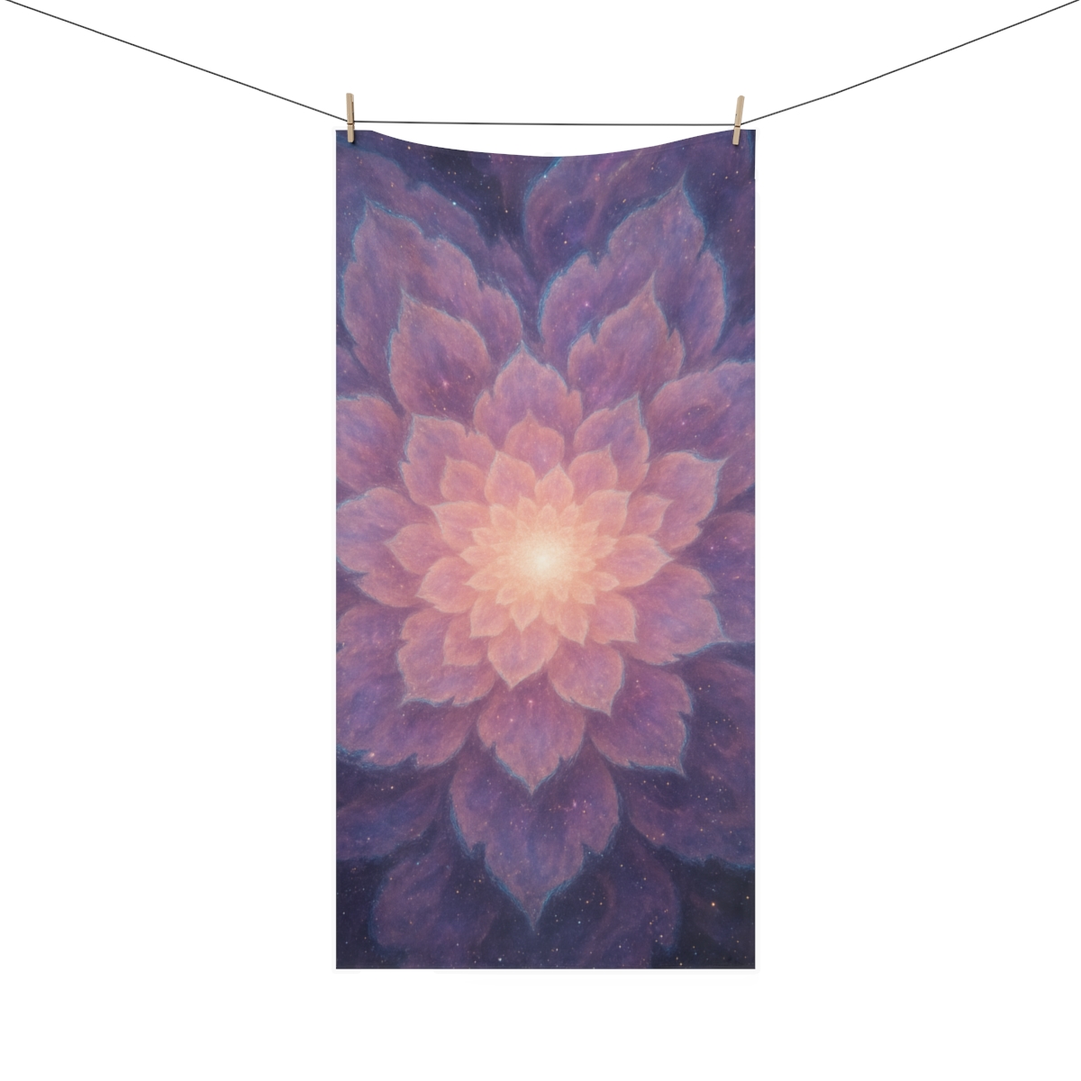Fractal Nebula Petal Bloom personalized bath towels