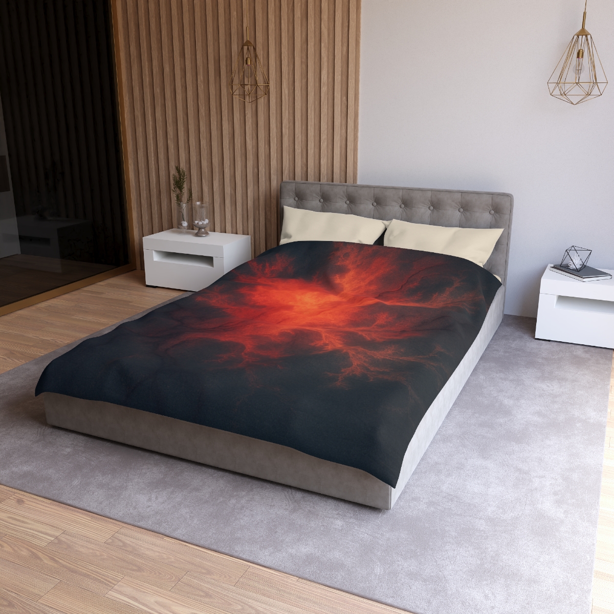 Fractal Nebula Tidal Bloom stylish duvet covers
