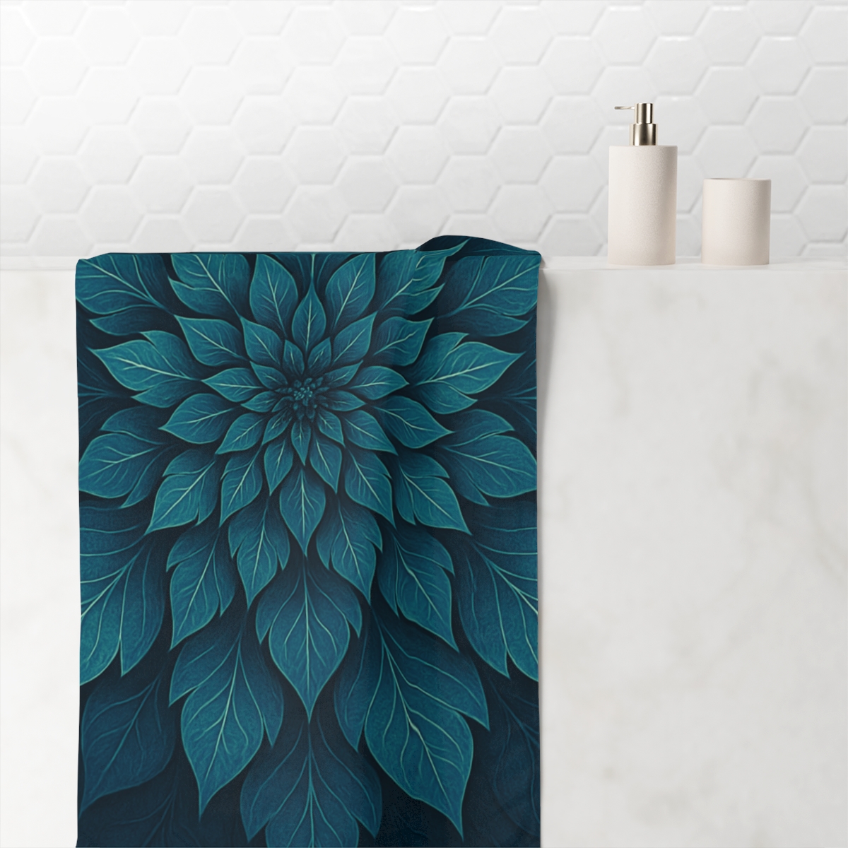 Fractaled Leaf Rosette custom towels