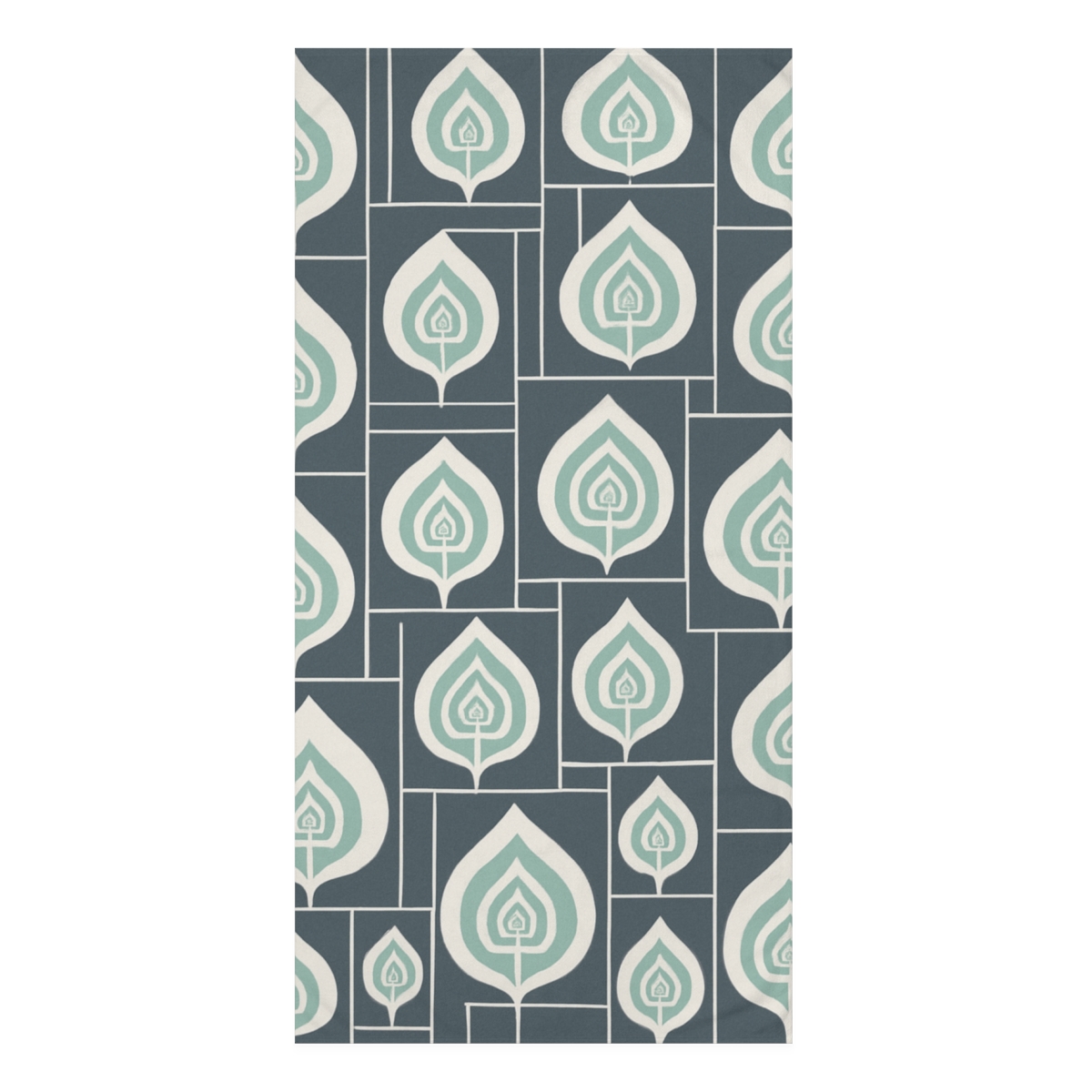 Fractaled Leaf Silhouette Grid designer printed towels