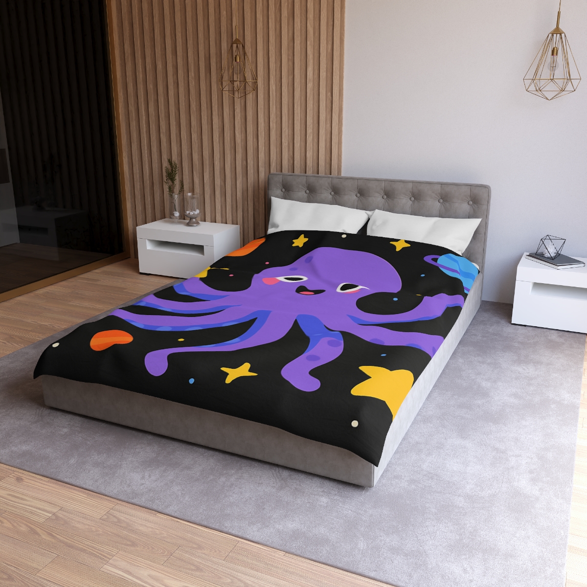 Friendly Space Octopus unique patterned duvets