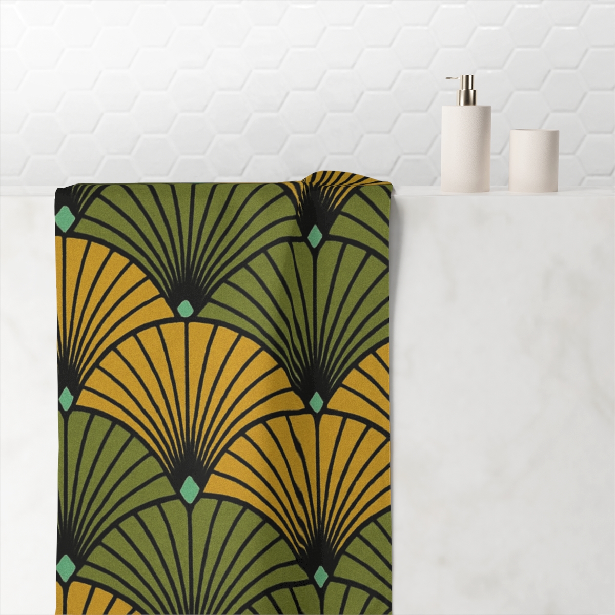 Frond Fan Tessellation comfortable face towels