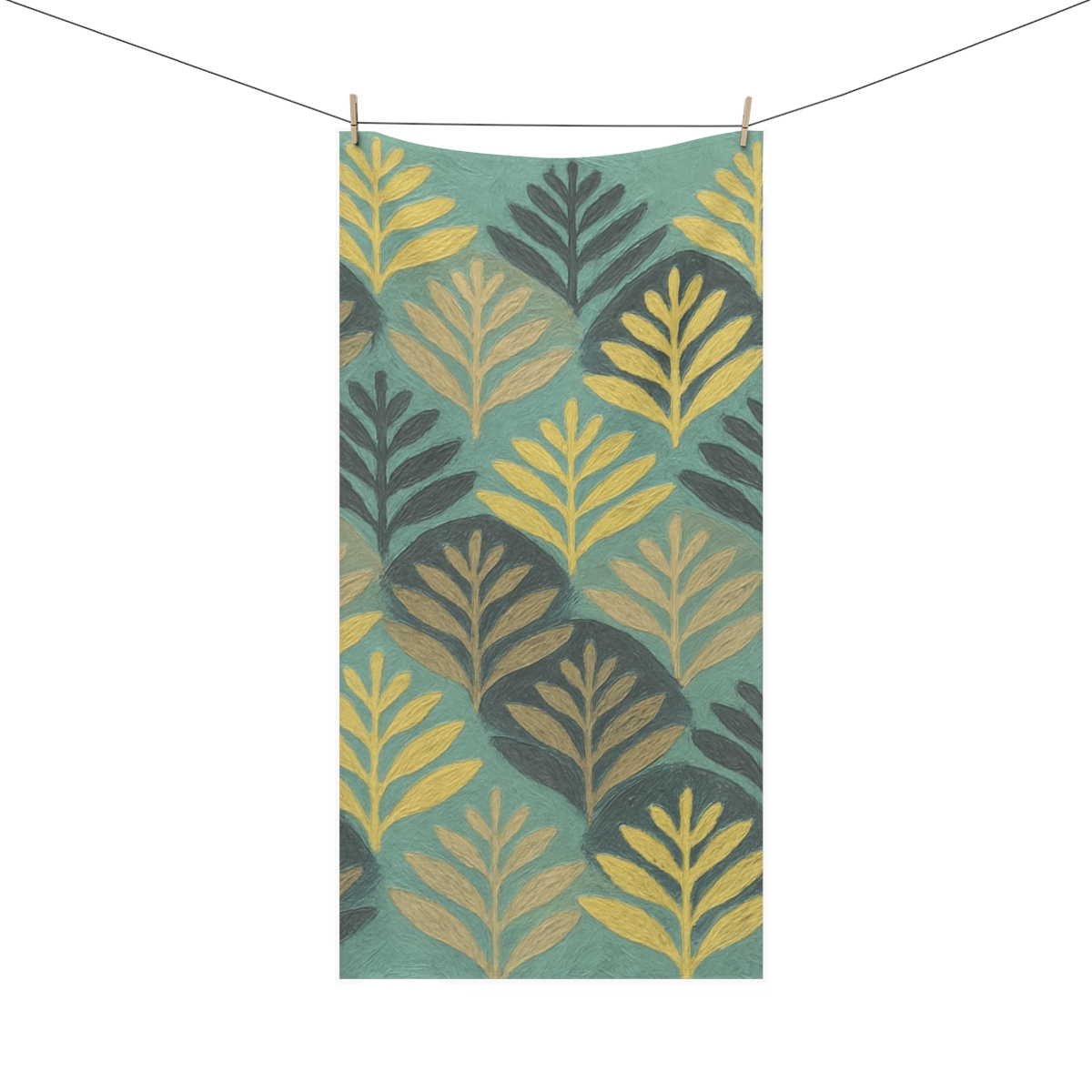 Frond Geometry Panorama custom towels