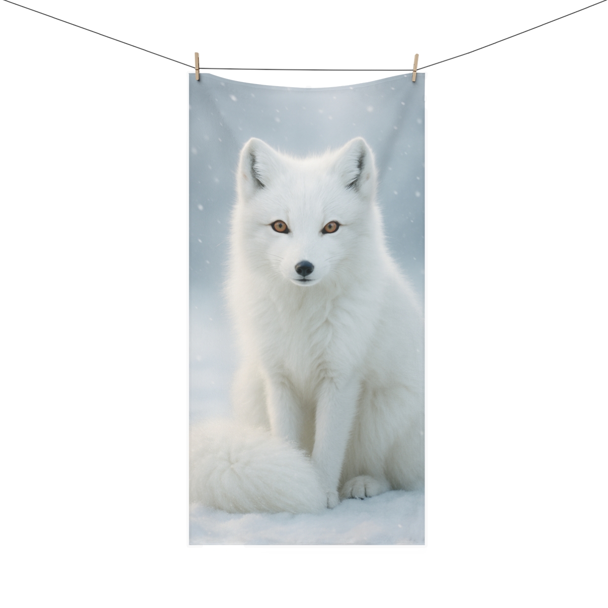 Frost Guardian Arctic Fox unique gift towels