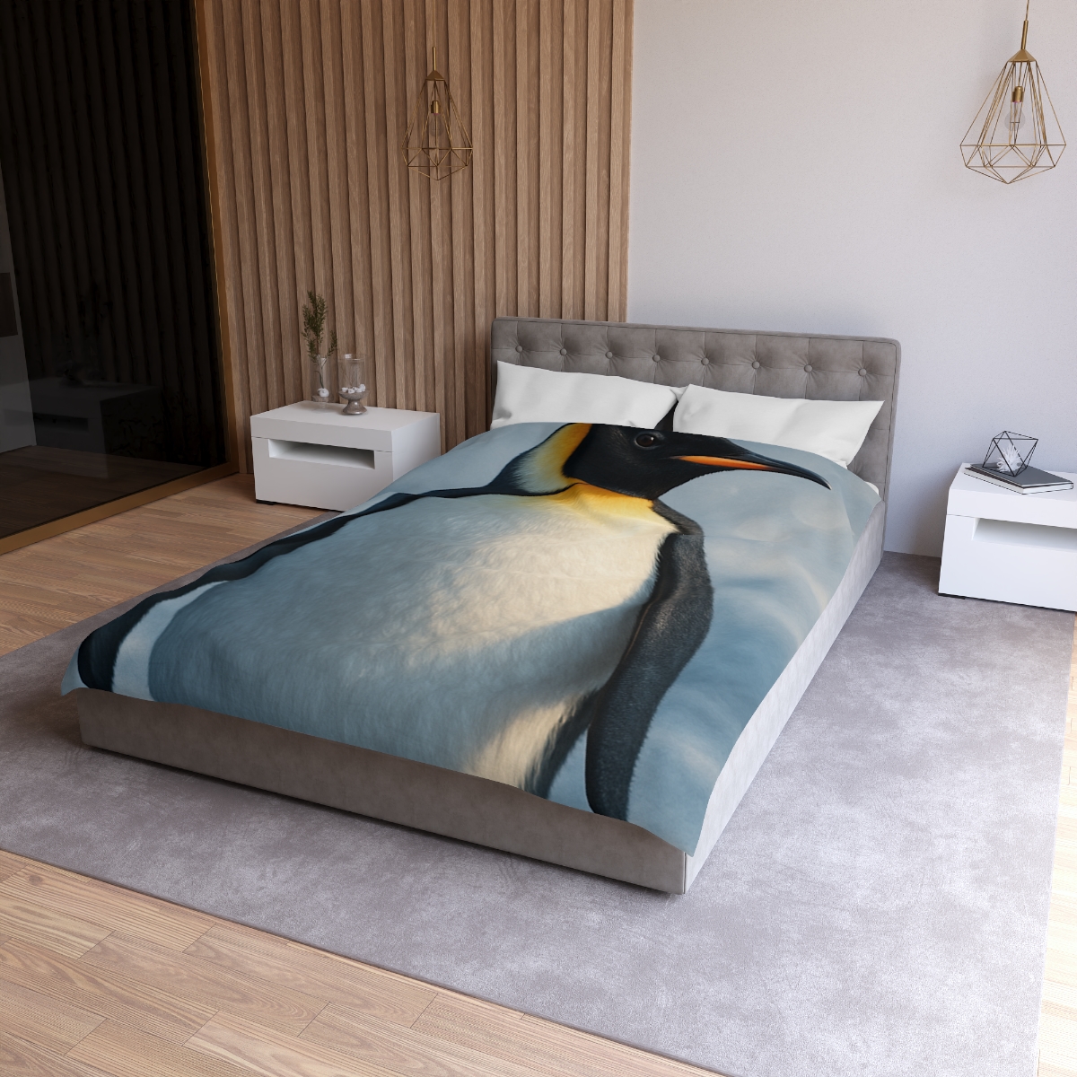 Frost Halo Emperor Penguin personalized bedding duvets