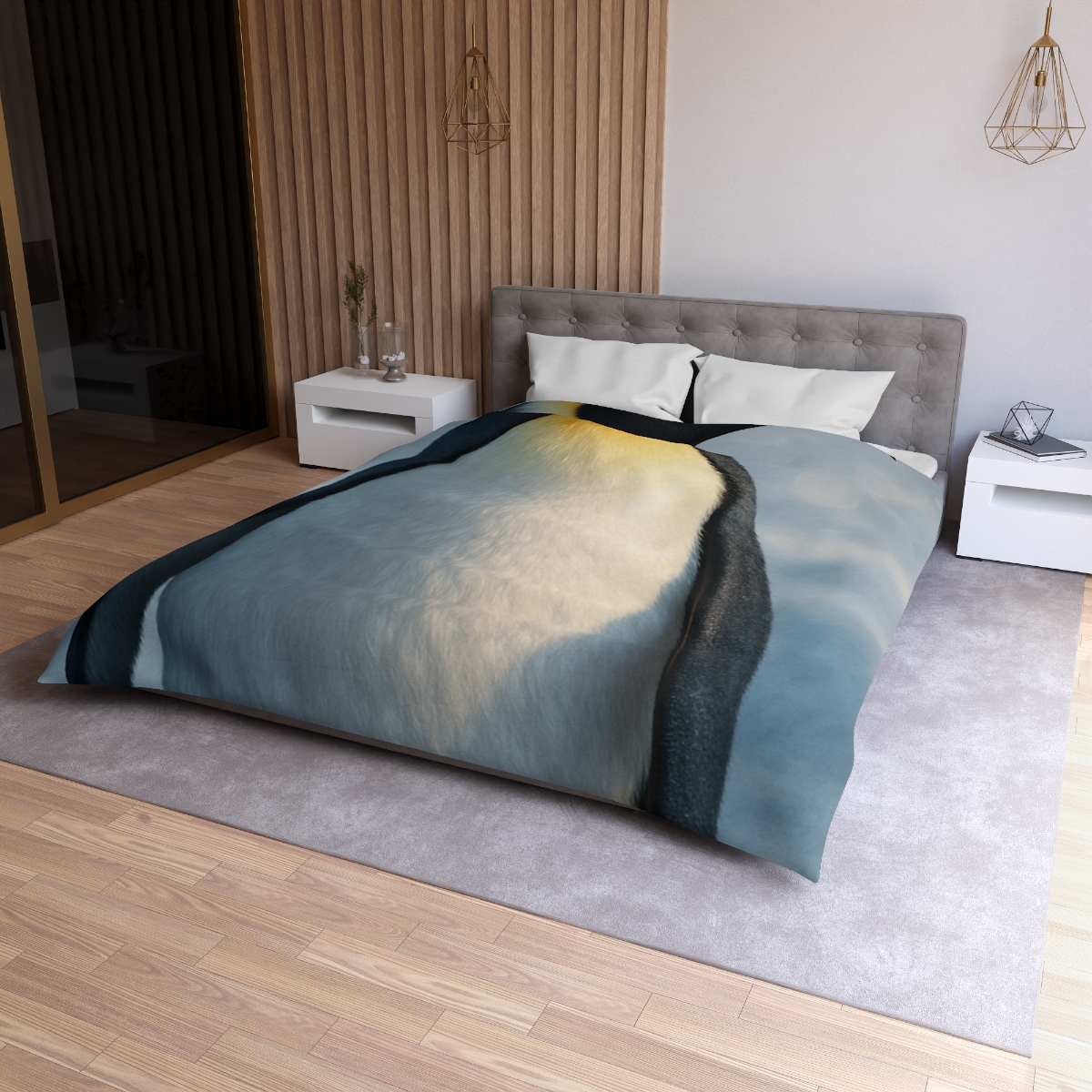 Frost Halo Emperor Penguin personalized bedding duvets