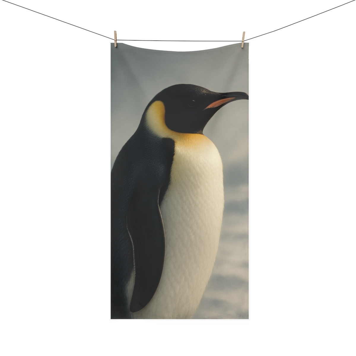 Frost Halo Emperor Penguin designer printed towels