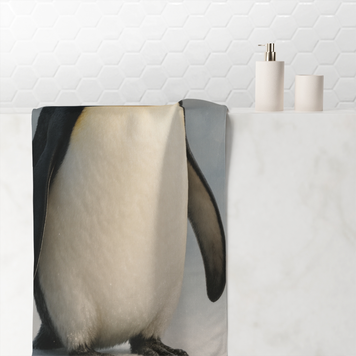 Frost Lantern Emperor Penguin soft cotton towels