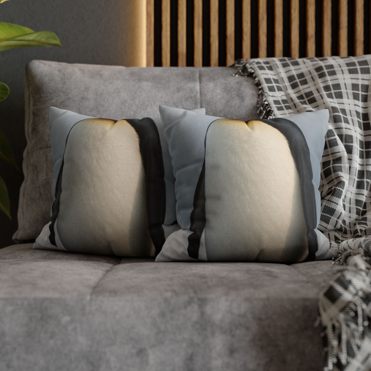 Frost Line Emperor Penguin designer print pillow cases