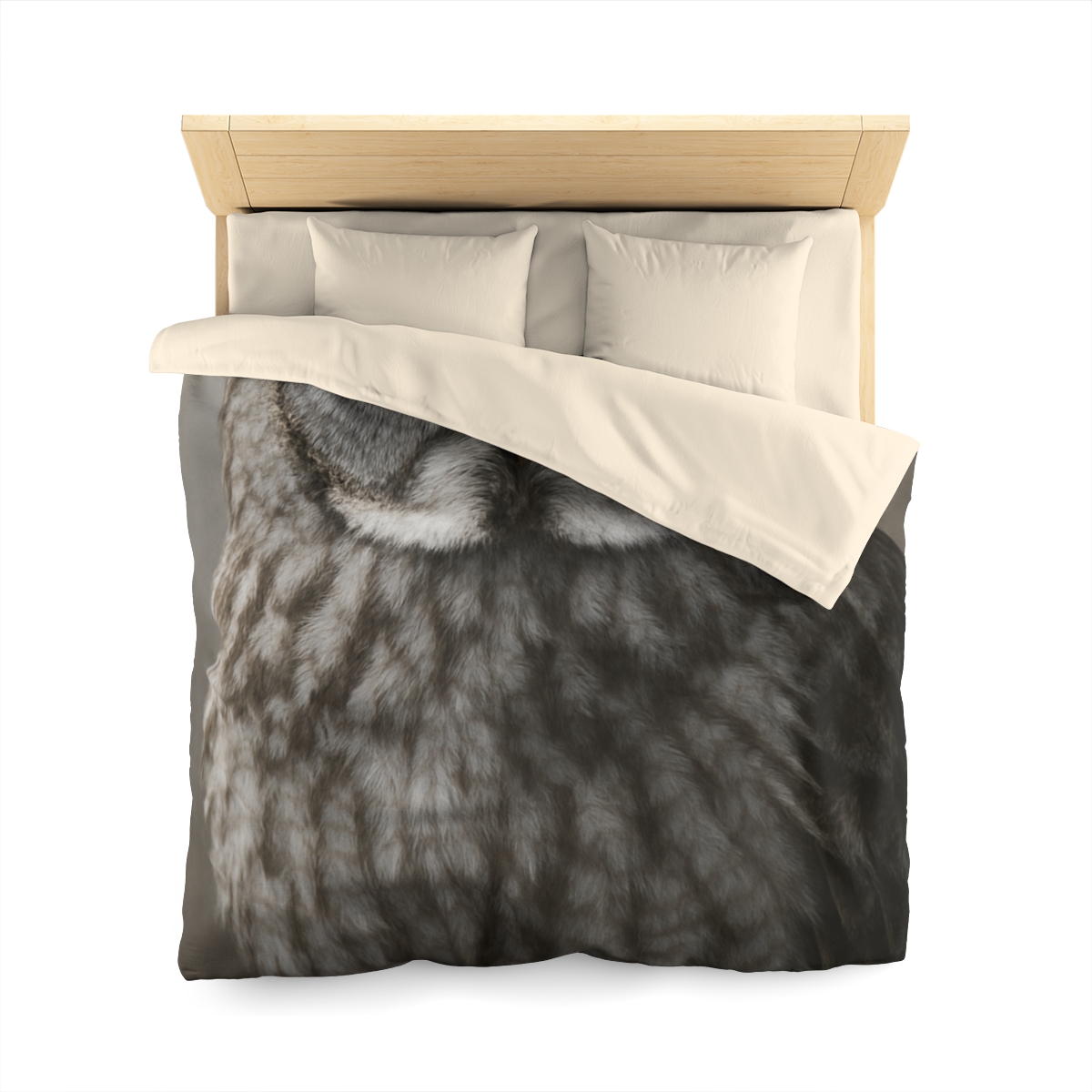Frost Note Great Gray Owl warm winter duvets