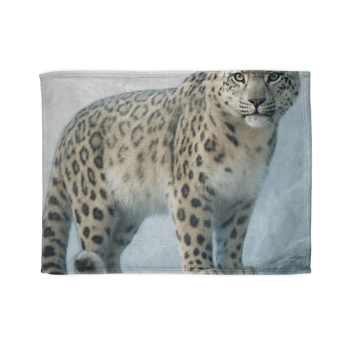 Frost Summit Snow Leopard decorative home blankets